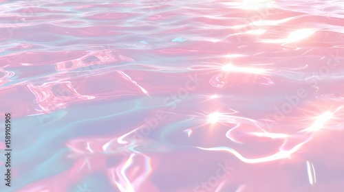 Pastel Pink Water Surface Texture Background Iridescent Shimmering Waves