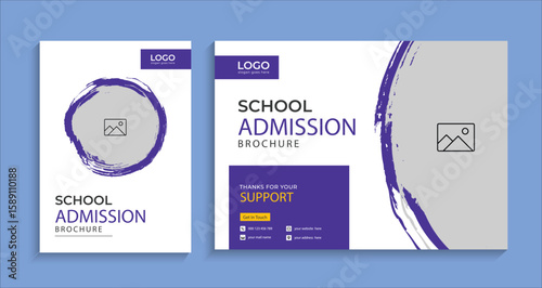 School admission social media post and brochure design. back to school banner design set. Back to school admission promotion banner. school admission template for social media ad.