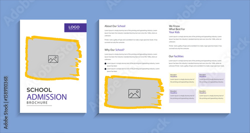School admission social media post and brochure design. back to school banner design set. Back to school admission promotion banner. school admission template for social media ad.