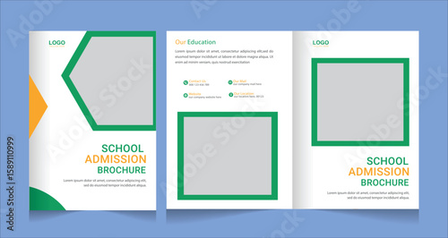 School admission social media post and brochure design. back to school banner design set. Back to school admission promotion banner. school admission template for social media ad.