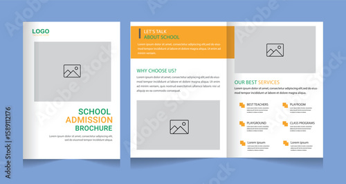 Kids School Admission Brochure or Social Media Post template, school admission banners, Back to School admission, flyer, banner social media post template