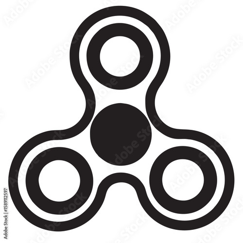 silhouette image of finger spinner with transparent color background