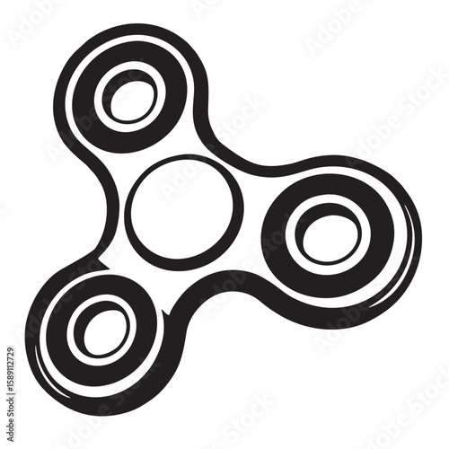 silhouette image of finger spinner with transparent color background