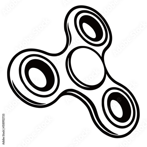 silhouette image of finger spinner with transparent color background
