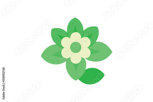 Minimal Cartoon Floral Edge With Green Tones
