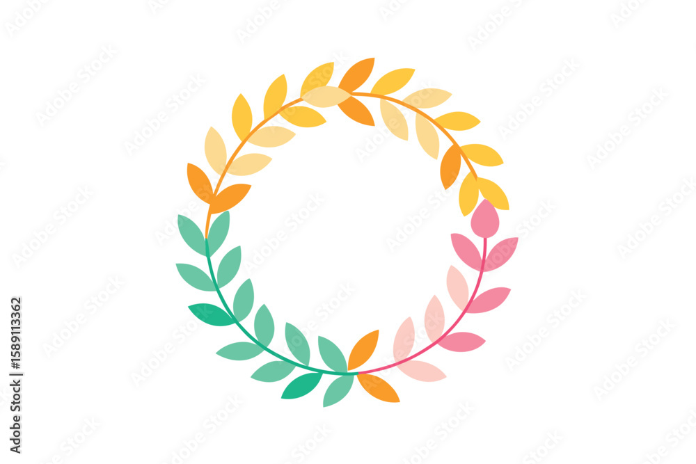Fototapeta premium Watercolor Bright Foliage Wreath