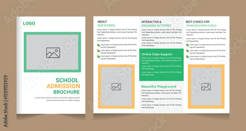 School admission social media post and brochure design. back to school banner design set. Back to school admission promotion banner. school admission template for social media ad.