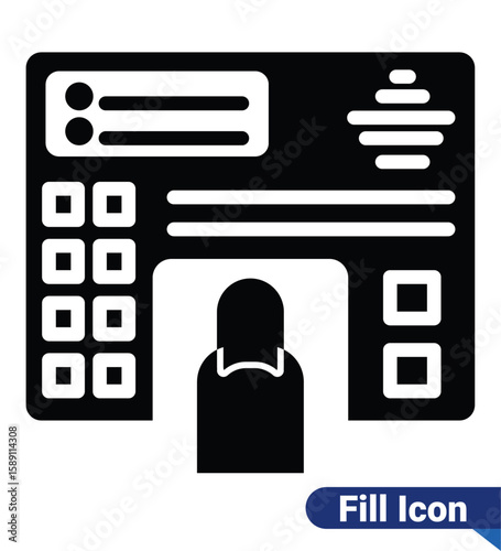 Biometric Scan Flat Fill Vector for Cybersecurity and Network Protection