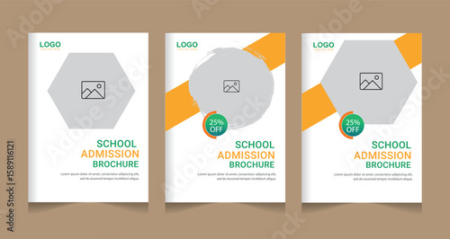 School admission social media post and brochure design. back to school banner design set. Back to school admission promotion banner. school admission template for social media ad.