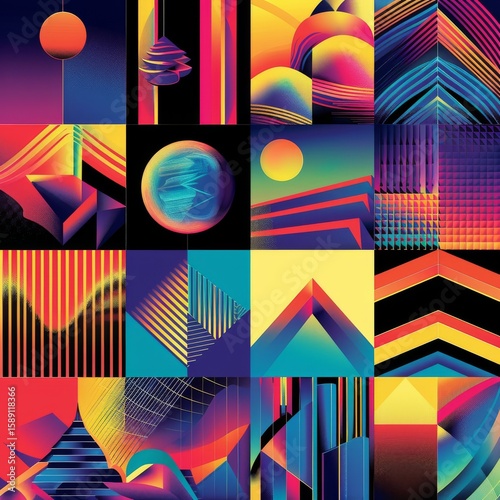 Geometric Abstract Background Posters