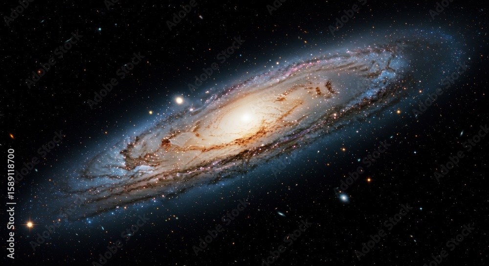Fototapeta premium Andromeda Galaxy: A stunning cosmic spiral with vibrant colors and celestial beauty