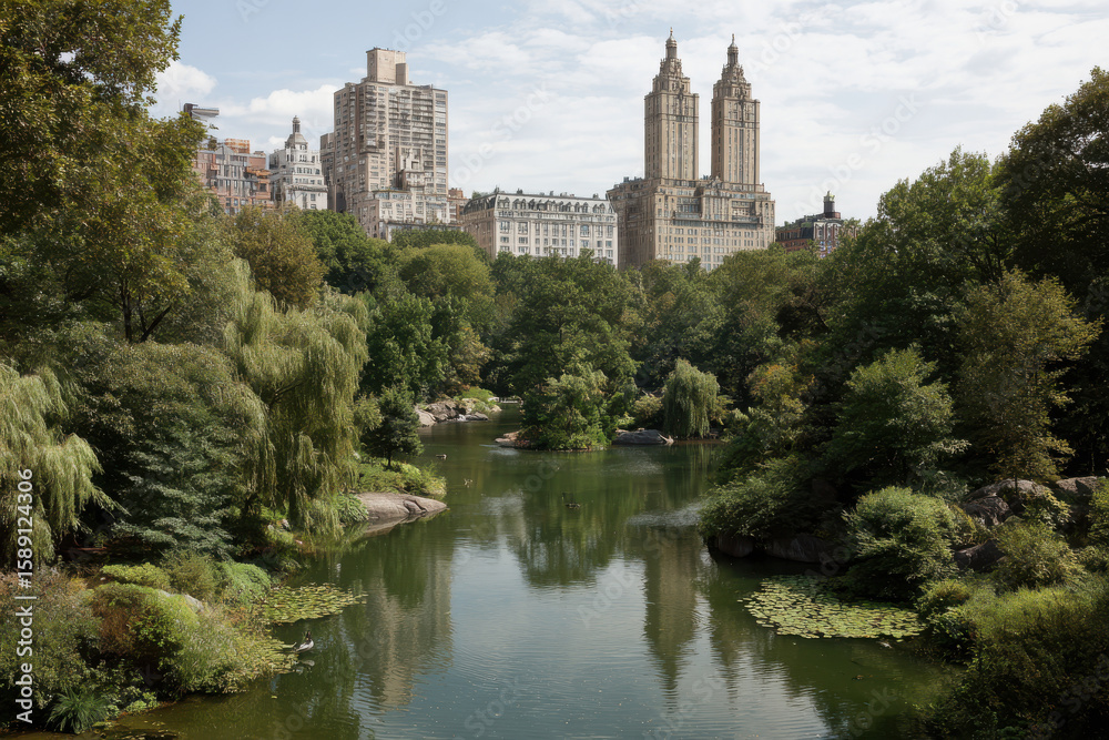 Obraz premium explore vibrant summer landscapes and nature across all states of usa showcasing lush green parks and urban