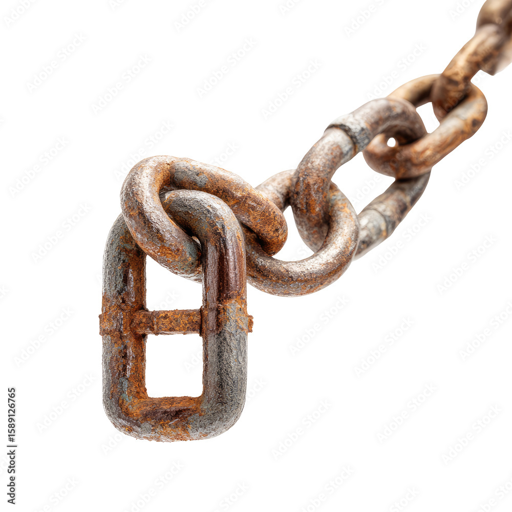 Obraz premium Rusty chain link close-up