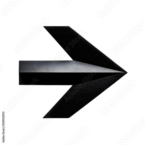 Sleek arrow design pointing rightward against a dark background, conveying direction, progression, and forward movement with its stylish shape.