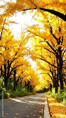 Landscape with golden autumn colors
