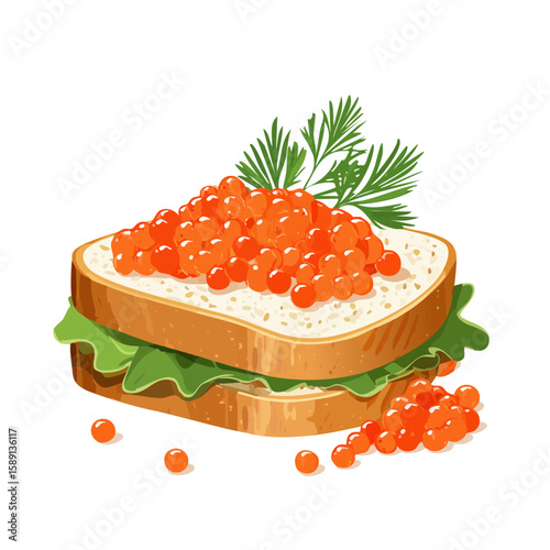 Sandwich with Red Caviar: A Delicious and Nutritious Snack
