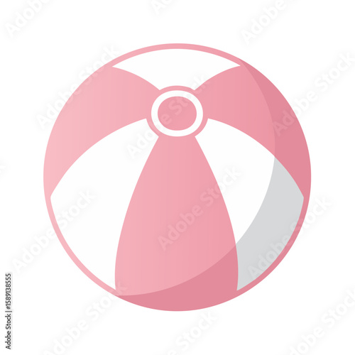 Pink beach ball summer fun icon vacation seaside water sport object
