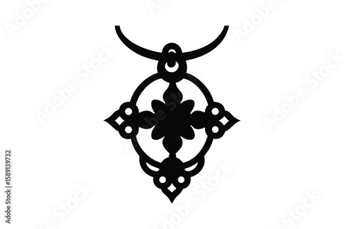 Elegant black and white necklace pendant design