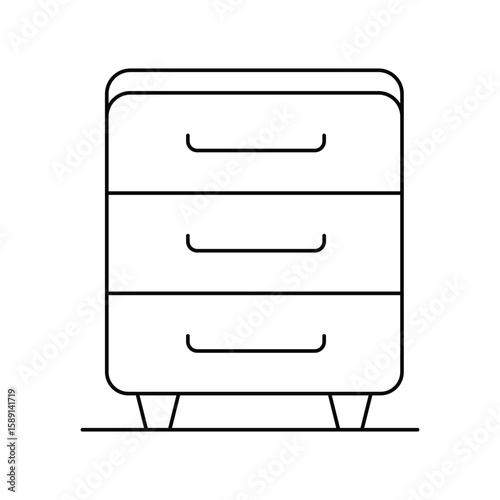 drawer line icon with white background vector stock illustration
