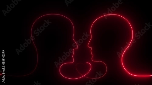 Abstract heart beats ,Background heartbeat line neon light heart rate display screen medical Emergency ECG monitoring motion. seamless and loop motion. heart rate display screen medical concept.