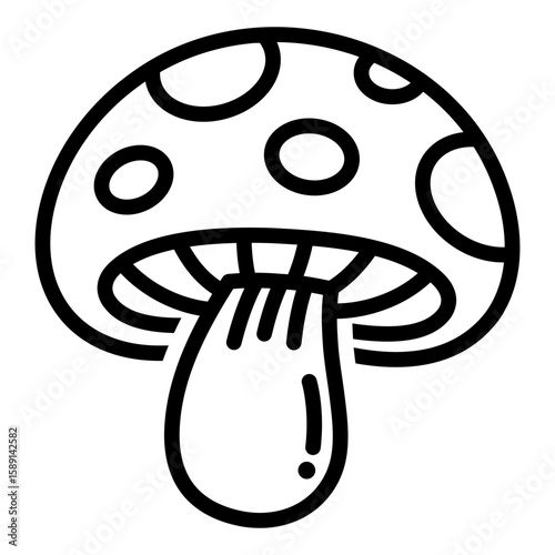 Mushroom, Vegetable Vector, Healthy Food Icon, Flat Illustration Design
