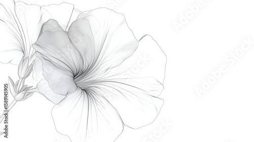Detailed pencil sketch of a flower