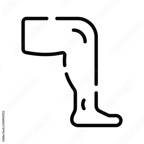 Trendy linear icon of complete human leg anatomy
