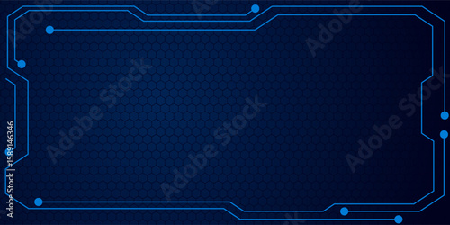 abstract tech sci fi hologram frame template design background