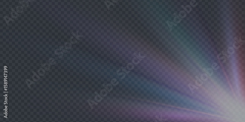  Rainbow crystal star. Crystal ray light, sun shines rainbow red yellow and blue color. Optical fire light effect. Vector lens glare leakage glare reflection effect. Sparkle shine. Sunlight.