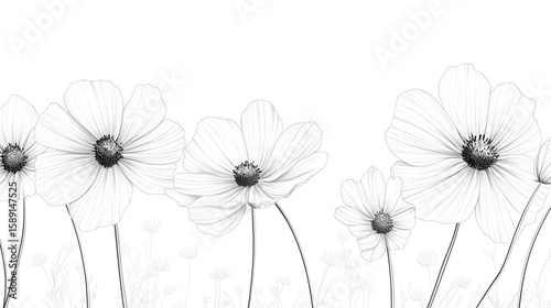 Simple hand drawn flower sketch