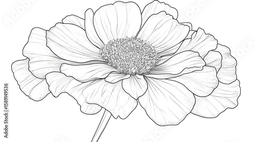 Elegant line drawing of a flower