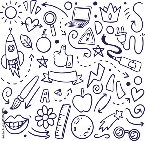 seamless pattern with school accessories