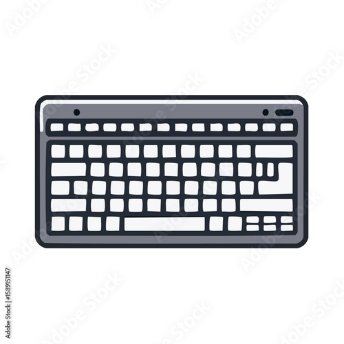 Grey keyboard illustration for digital devices home office or working remotely technology concept vector image