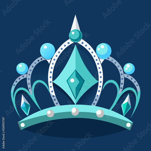 Diamond tiara design, elegant crown illustration, royal accessory concept