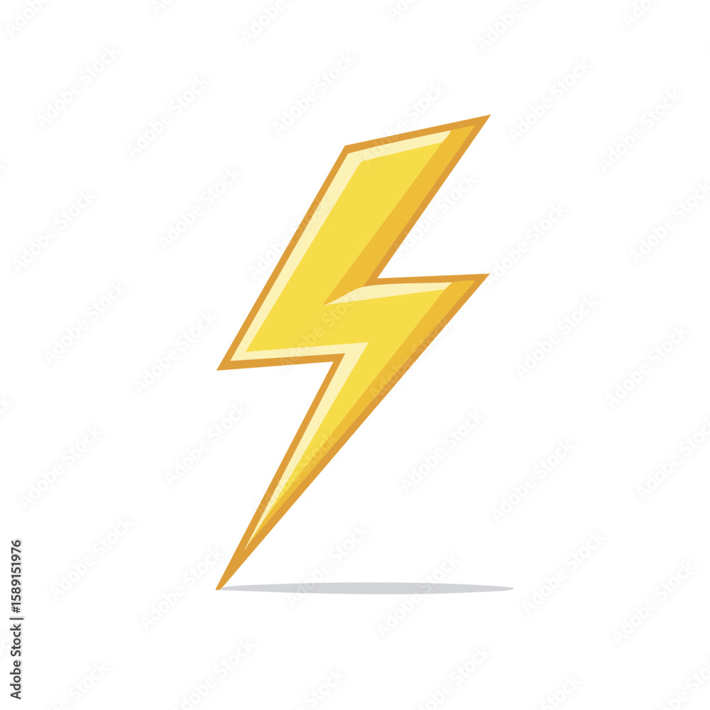 Illustrative Yellow Lightning Bolt on Black Background Symbol of Energy Power Flash Illustrative Yellow Lightning Bolt on Black Background Symbol of Energy Power Flash