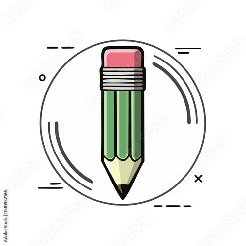 Pencil Illustration Icon Creative Process Education Tool Stationery Art Supply