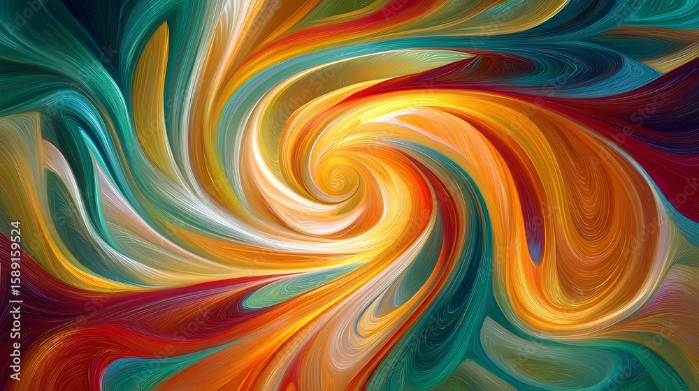 Elegant Abstract Art with Swirling Colors and Geometric Shapes – Modern Design Background