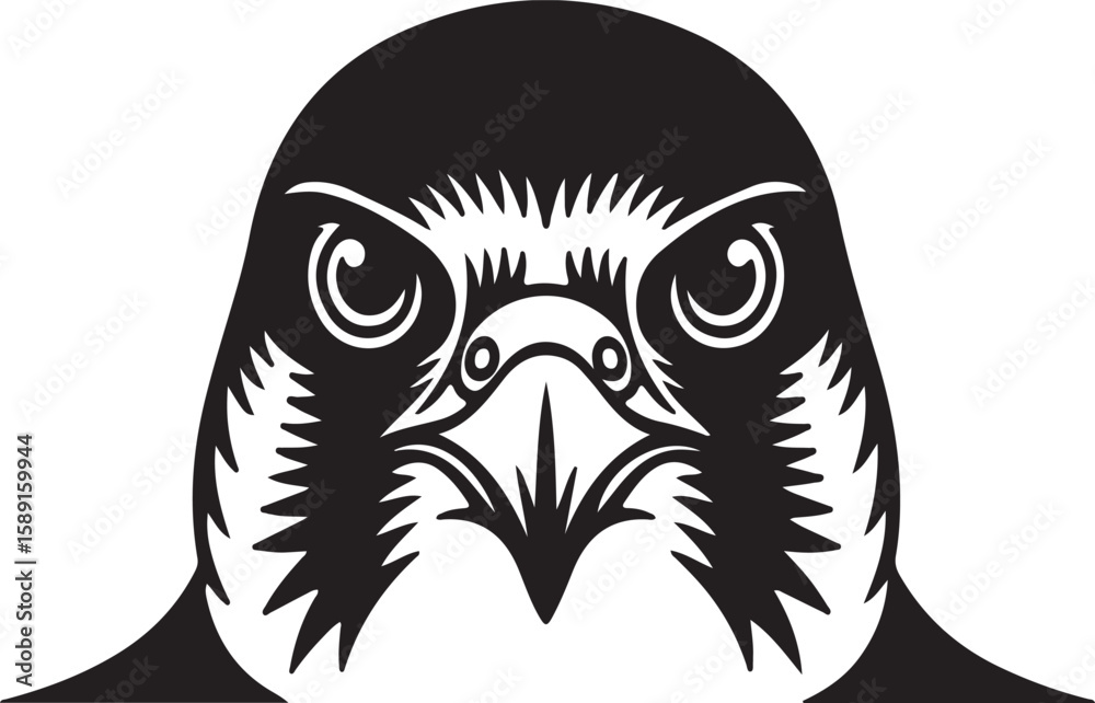 Fototapeta premium falcon's face with white background unique design