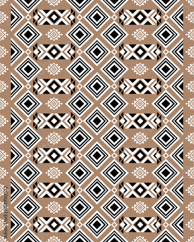 Geometric ethnic pattern seamless oriental traditional design floral background wallpaper carpet clothing wrapping vector illustration texture fabric print