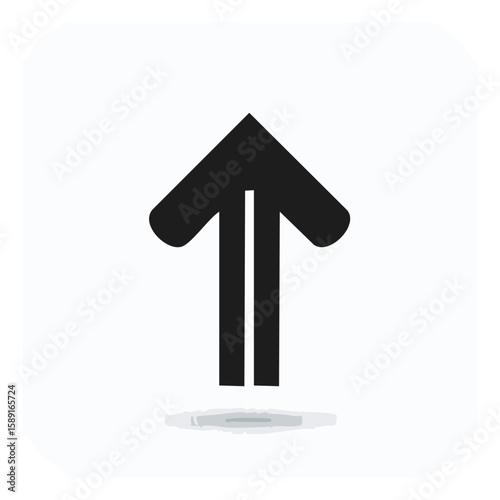 Arrow pointing upward with double base symbol of direction and success graphic design
