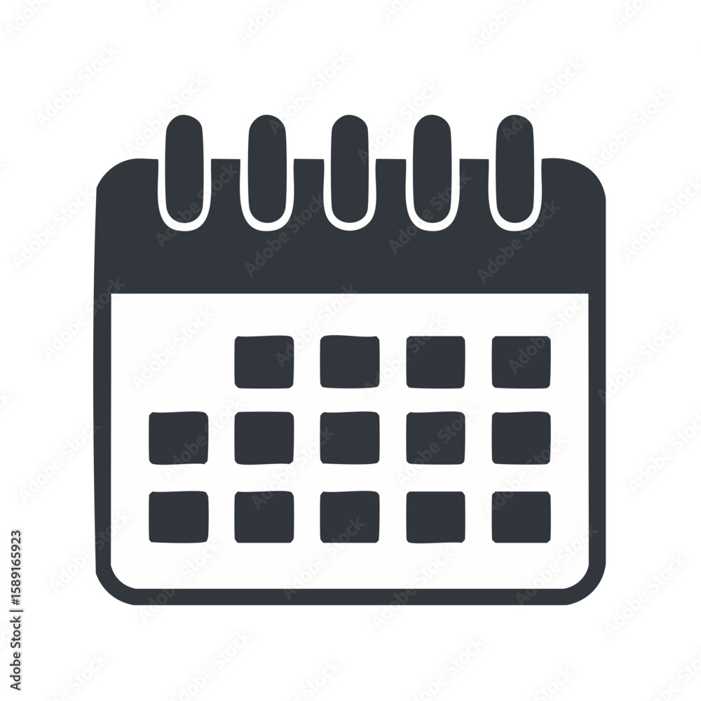 Calendar icon illustration with schedule for planning, organizing events and date reminder Calendar icon illustration with schedule for planning, organizing events and date reminder