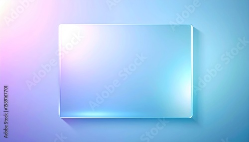 Abstract Glass Panel with Soft Gradient and Subtle Blur in Light Blue and Purple Tones