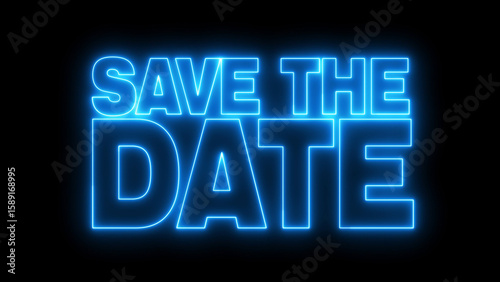 Save the date neon sign. Neon sign Save the date. Save the date logo.	
