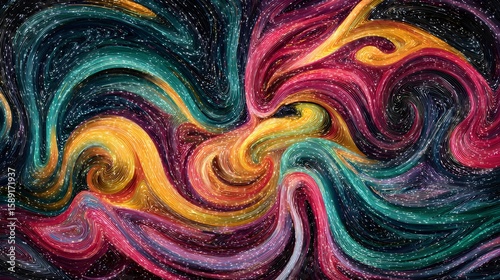 Elegant Abstract Art with Swirling Colors and Geometric Shapes – Modern Design Background