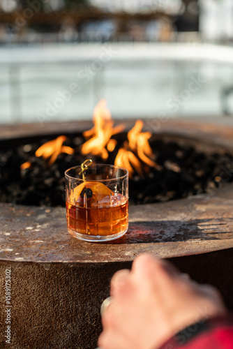 Burbon by a Fire
