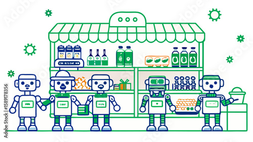 AI Powered Grocery Store Operated by Robots