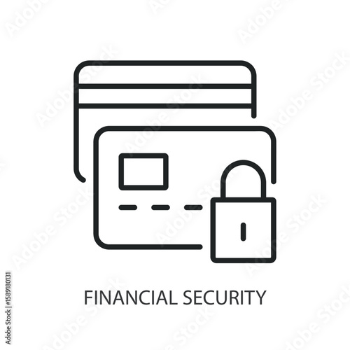 Financial security thin line vector icons.