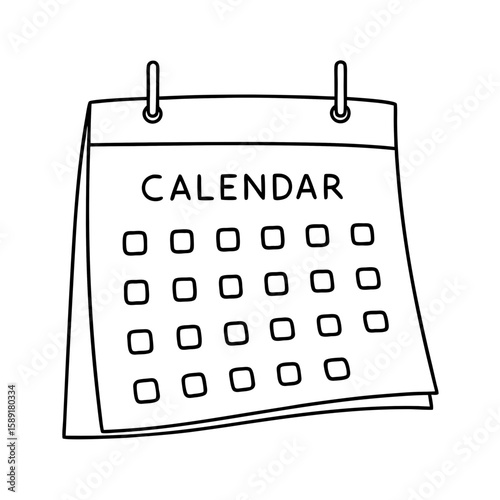 Hand drawn calendar icon agenda schedule planning reminder doodle style