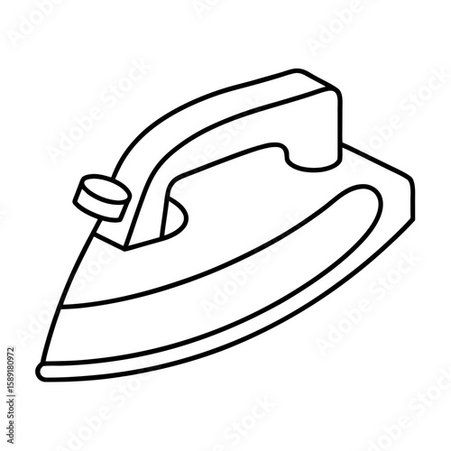 Iron outline drawing for ironing clothes and fabrics at home