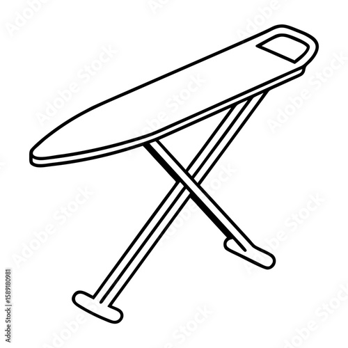 Ironing board outline illustration for graphic design and household needs